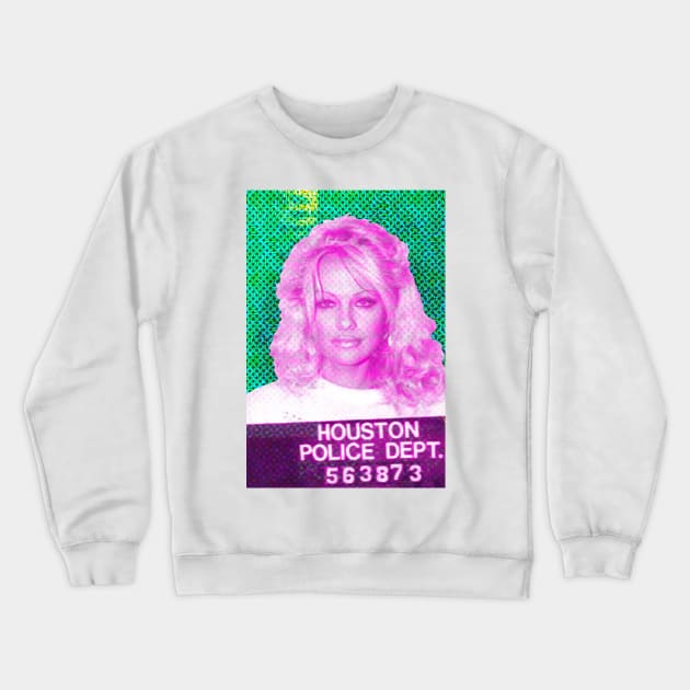 Pamela Anderson Mugshot Crewneck Sweatshirt by SABREart